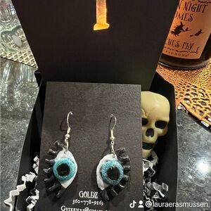 Eye Earrings - Black and Blue